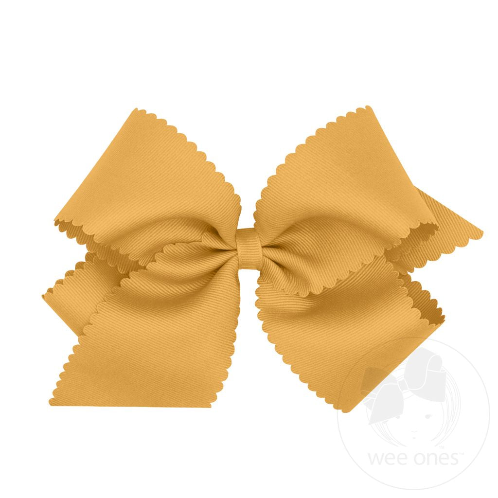 King Grosgrain Hair Bow Scalloped Edge