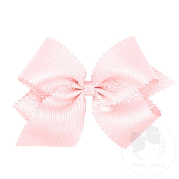 King Grosgrain Hair Bow Scalloped Edge