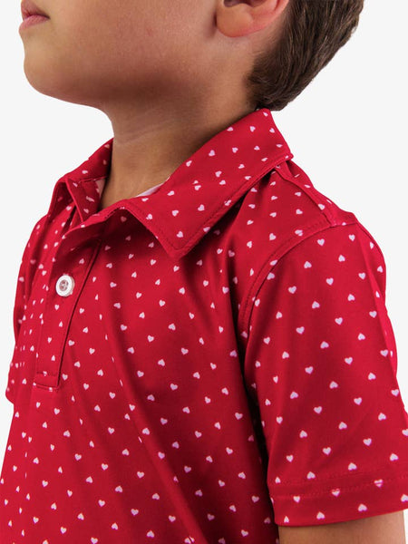 Red Heart Polka Dot Performance Polo