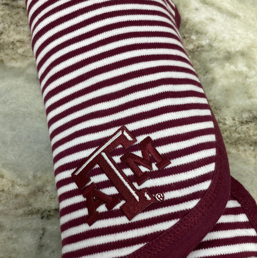 Texas A&M Striped Baby Blanket