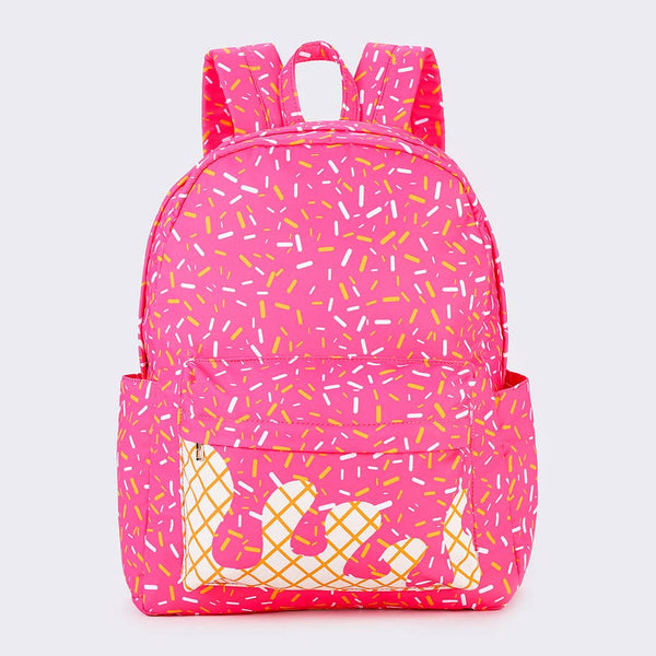 SK Ice Cream Drip Kids Canvas Backpack - Pink