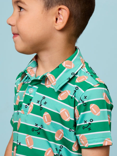 Tackles & Touchdowns Football Knit Short Sleeve Performance Polo