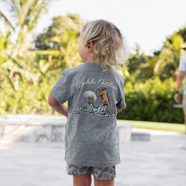 Cowboy Up Tee-Heather Grey