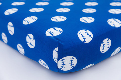 Baseball Crib Sheet-BLUE