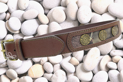 LEATHER BULLET BELT WITH CAMO