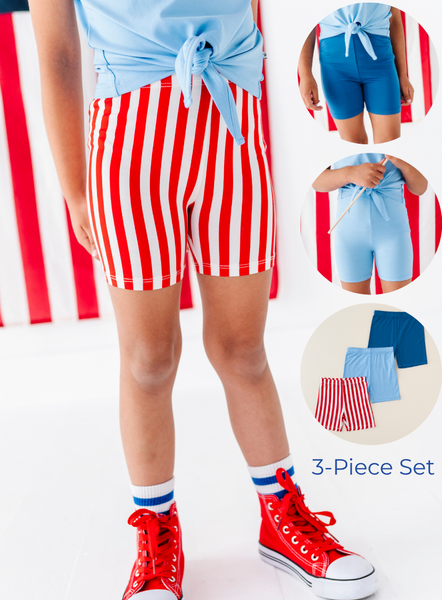 Patriotic Biker Short Set