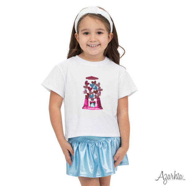 Sequin Gumball Hearts Boxy Tee