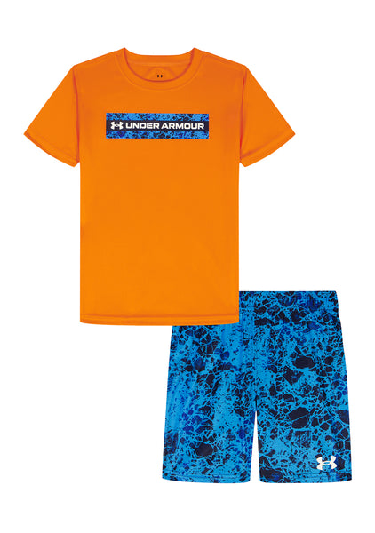 Apollo Orange Graphic Tee and Shorts