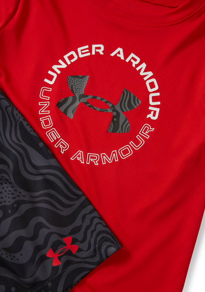 Red Logo Print Short Set