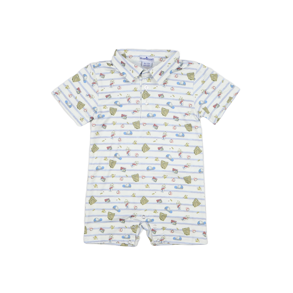 7th Inning Stretch Polo Short Sleeve Romper