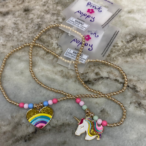 Rainbows & Unicorns Beaded Necklace