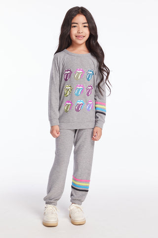 Rolling Stones Multi Logo Girls Long Sleeve Top & Pants Set