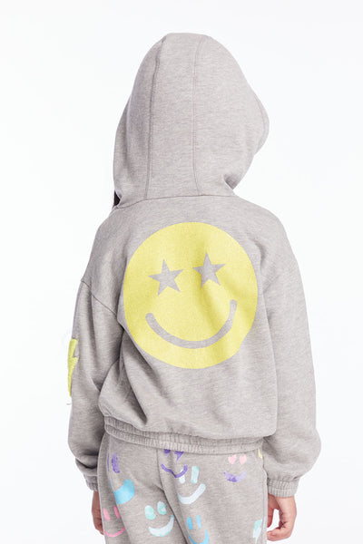 Glitter Smiley Pullover Hoodie & Sweatpants Set