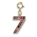 Gold Pink Multi Number Charms