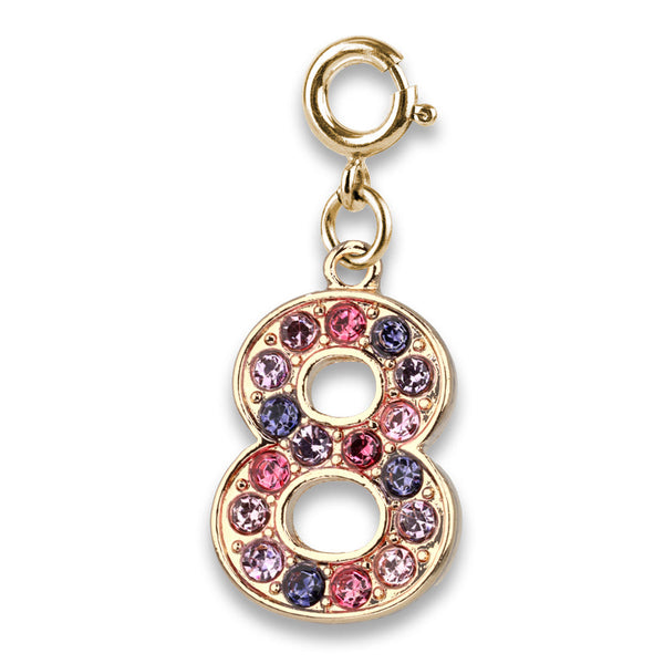 Gold Pink Multi Number Charms