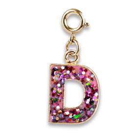 Gold Pink Glitter Letter Charms