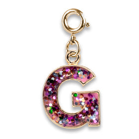 Gold Pink Glitter Letter Charms