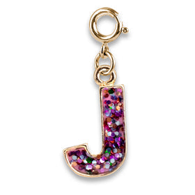 Gold Pink Glitter Letter Charms