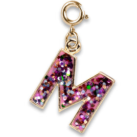 Gold Pink Glitter Letter Charms