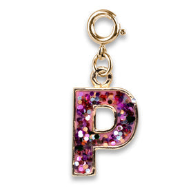 Gold Pink Glitter Letter Charms