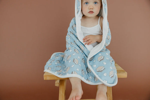 Premium Baby Knit Hooded Towel - S'mores