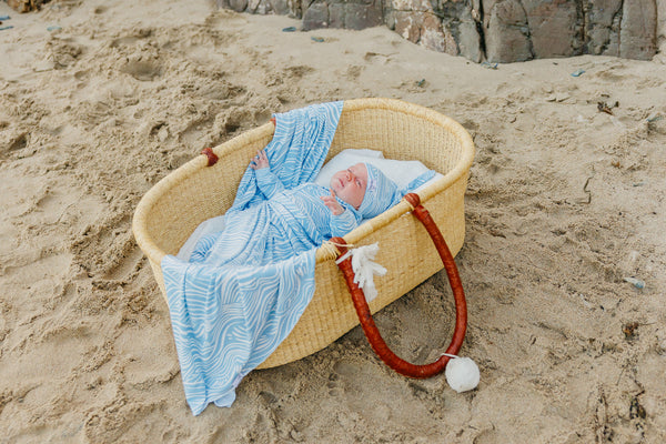 Knit Swaddle Blanket - Surf