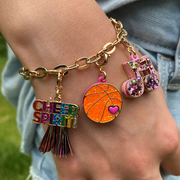 Charm It Gold Glitter Basketball Charm