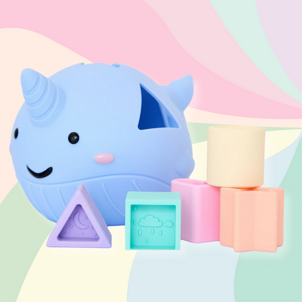Jellystone Designs Narwhal Shape  Sorter - Pastel