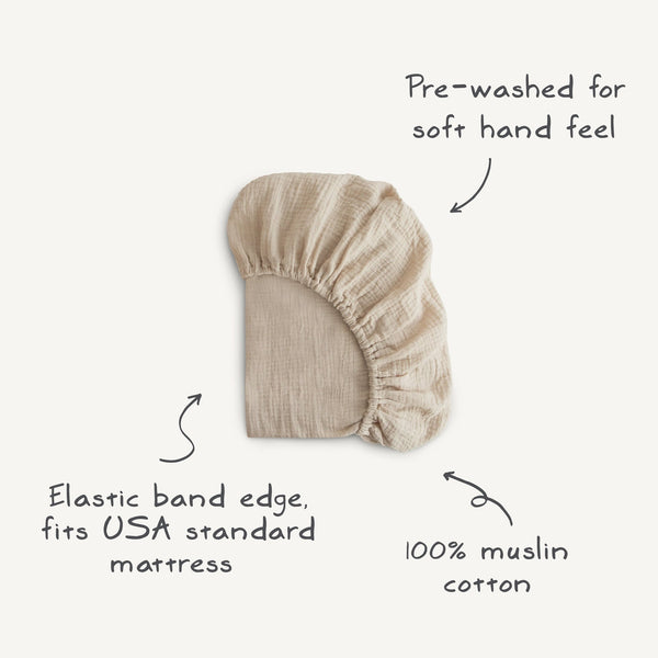 MushieExtra Soft Muslin Crib Sheet - 2 Pack