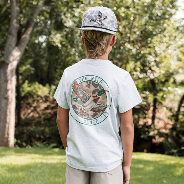 Short Sleeve Tee - Camo Mallard Duck - Ash Grey