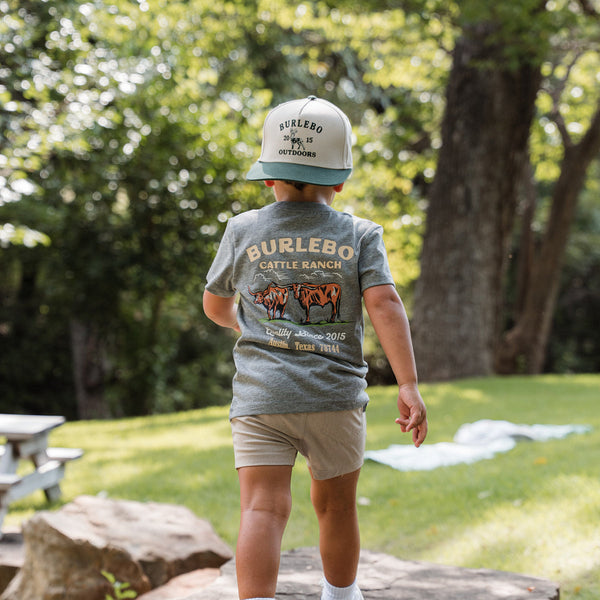 Short Sleeve Tee - BURLEBO Cattle Ranch - Dark Heather Grey