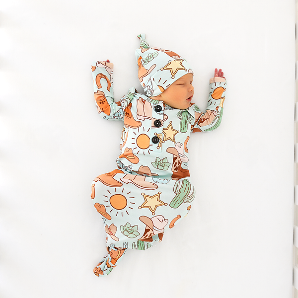 Luke Blue Western GOWN+Knot Hat