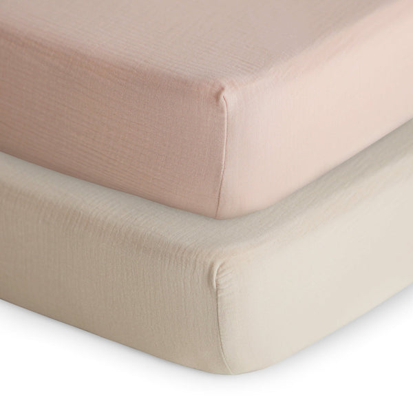MushieExtra Soft Muslin Crib Sheet - 2 Pack