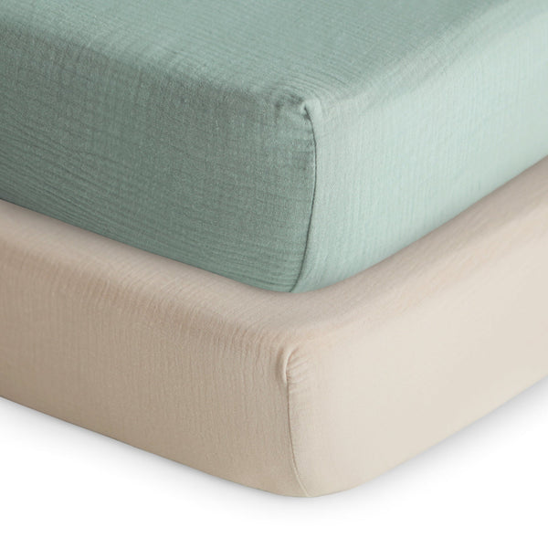 MushieExtra Soft Muslin Crib Sheet - 2 Pack