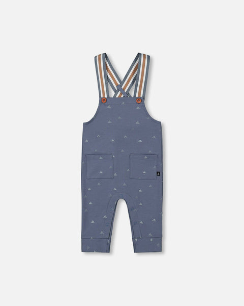 Printed Onesie & Overall Set French Navy Little Mountains