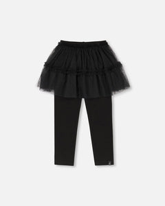 Black Tulle Skirt Super Soft Leggings