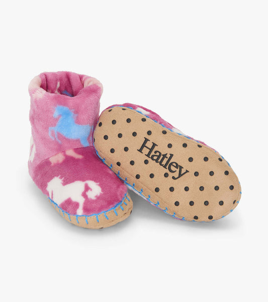 Beautiful Horses Fuzzy Fleece Slippers