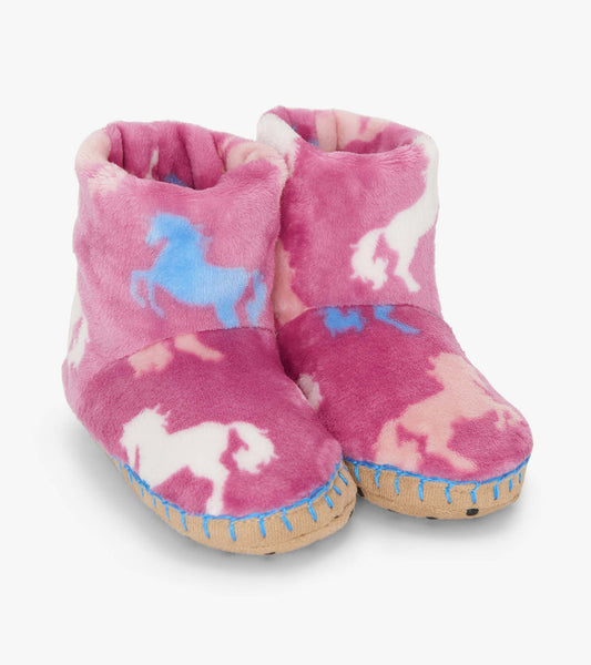 Beautiful Horses Fuzzy Fleece Slippers