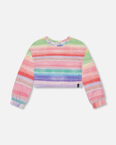 Rainbow Stripe French Terry Sweatshirt