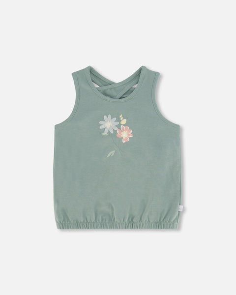 Iceberg Green Printed Tank Top