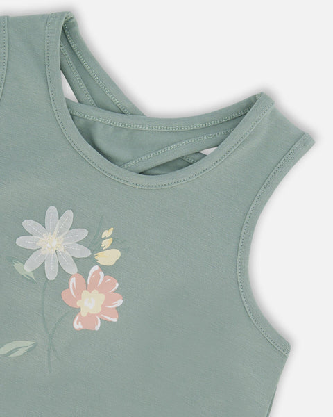 Iceberg Green Printed Tank Top