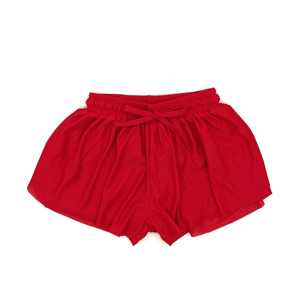 Red Mesh Butterfly Shorts