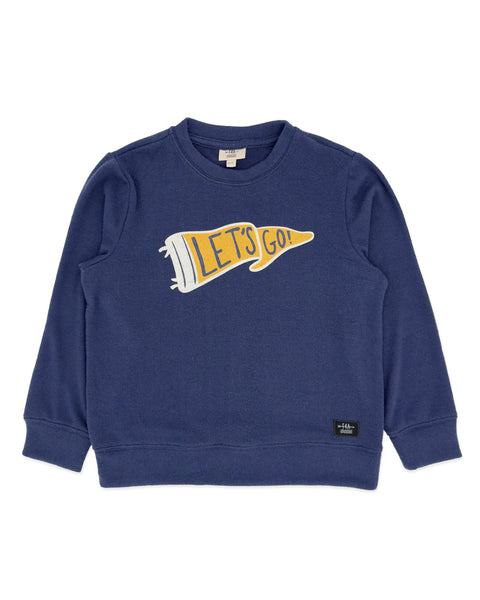 Let's Go Flag Hacci Pullover - Crown Blue