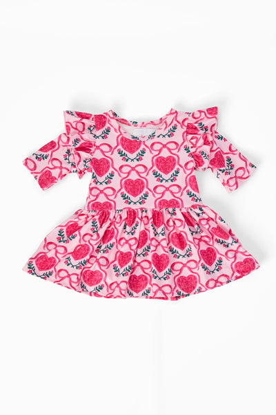 Fluttering Hearts 3/4 Sleeve Bodysuit