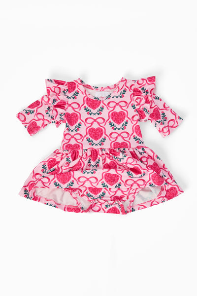 Fluttering Hearts 3/4 Sleeve Bodysuit