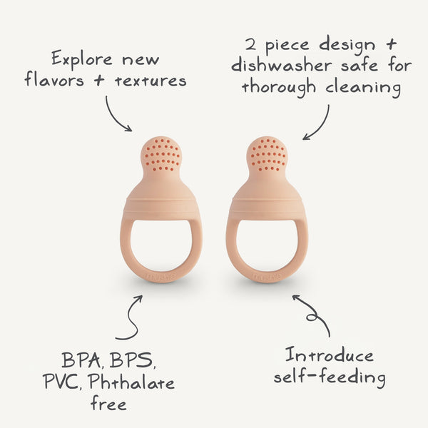 Mushie Silicone Fresh Food Feeder 2-Pack - Blush