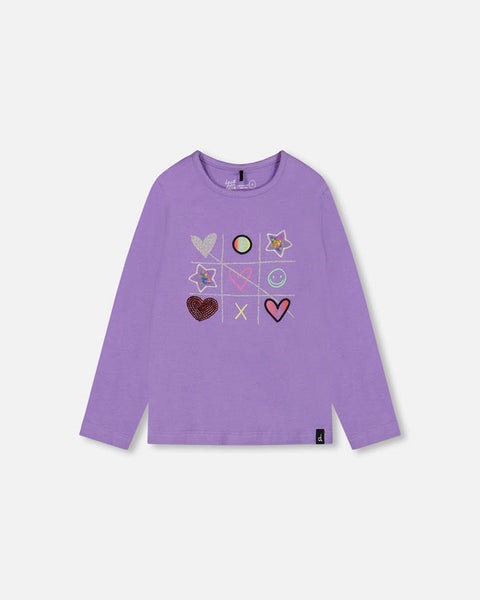 Long Sleeve Purple Tic-Tac-Toe