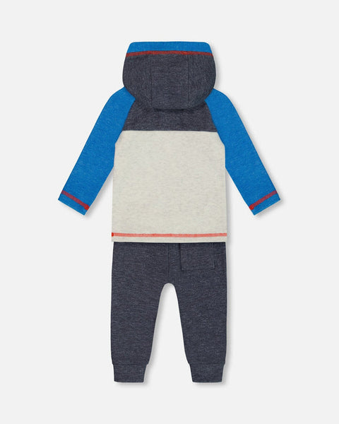 Brushed Jersey Hooded top & Fleece Pant Set