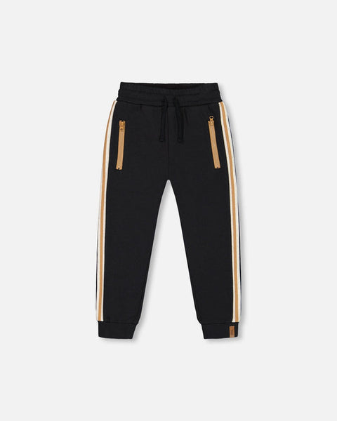 Black Side Rib Contrast Sweatpant