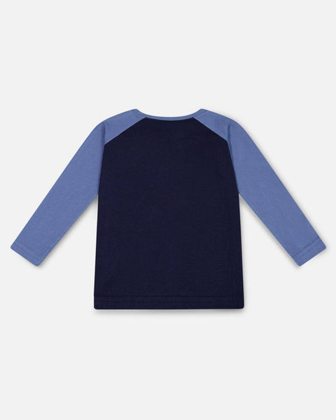 Raglan T-Shirt With Print Navy